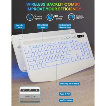 Wireless Ergonomic Keyboard with Customizable Backlights