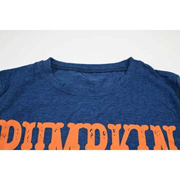 MAXIMGR Meet Me at The Pumpkin Patch Letter Print T Shirt Women Casual Graphic V-Neck Short Sleeve Fall Tops Tee