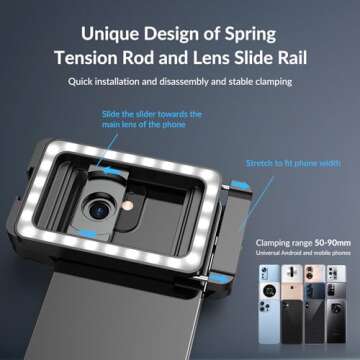 APEXEL 17mm+37mm LED Phone Adapter for Creative Photography