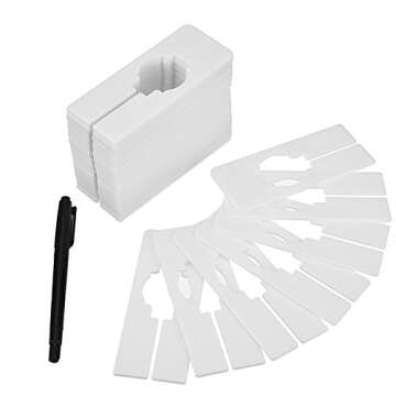 Blulu 50 Pack Clothing Rack Size Dividers White Wardrobe Rectangular Hangers Label Closet Dividers with 1 Piece Marker Pen for Clothes Organization