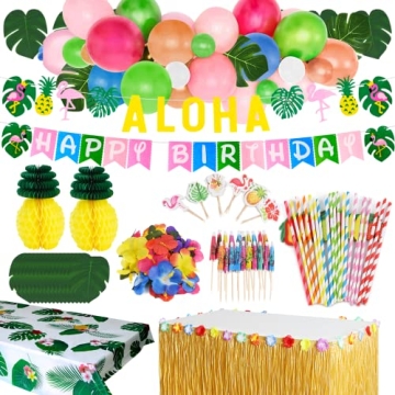 Tropical Luau Party Decoration Pack - 135 pcs
