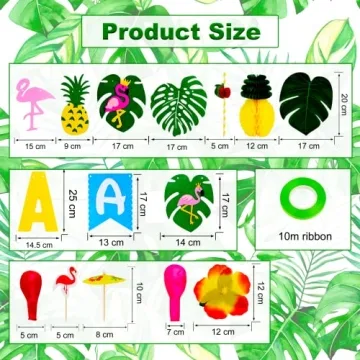 Tropical Luau Party Decoration Pack with 135 pcs for Celebrations