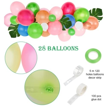 Tropical Luau Party Decoration Pack with 135 pcs for Celebrations