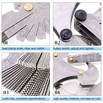 Glarks Thread Pitch Gauge Tool Set for Accurate Measurements