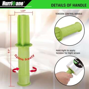 HURRICANE Stretch Wrap Film with Plastic Handle, 2 Pack Mini Clear Stretch Wrap Film Roll, 80-Gauge 5 Inch 1000 Ft, Clear Shrink Wrap Roll Stretch Plastic Wrap Roll, for Packing, Moving, Storage