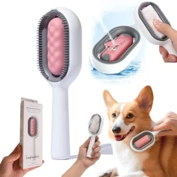 Grooming Slicker Brush with Water Tank Design for Cats, Dogs & Rabbits - Pink