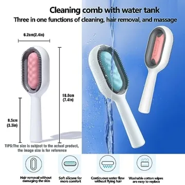 Grooming Slicker Brush with Water Tank for Pets - Pink