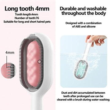 Grooming Slicker Brush with Water Tank for Pets - Pink