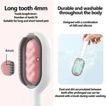 Grooming Slicker Brush with Water Tank for Pets - Pink