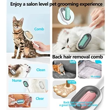 Grooming Slicker Brush with Water Tank for Pets - Pink