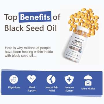 Top Organic Black Seed Oil Capsules 1000MG Softgels