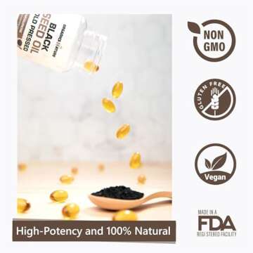 Top Organic Black Seed Oil Capsules 1000MG Softgels