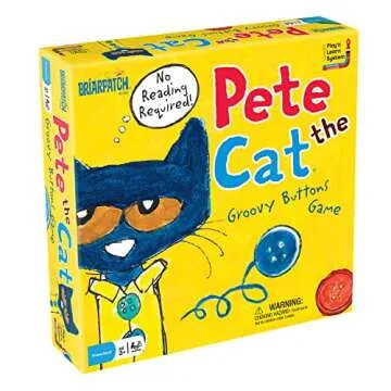 Pete the Cat Groovy Buttons Game from Briarpatch, Collect Buttons and Fill Your Jar, For Ages 3 and Up and 2 to 4 Players