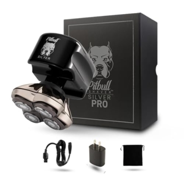 Skull Shaver Pitbull Silver PRO: Electric Head Shaver for Men, Wet & Dry Bald Head Shaver with Ergon...