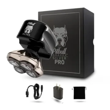 Skull Shaver Pitbull Silver PRO: Premium Electric Head Shaver for Men, Ergonomic Wet & Dry Bald Shav...