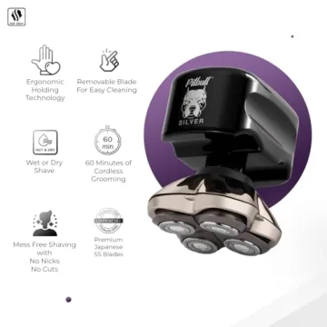 Skull Shaver Pitbull Silver PRO Electric Head Shaver for Men