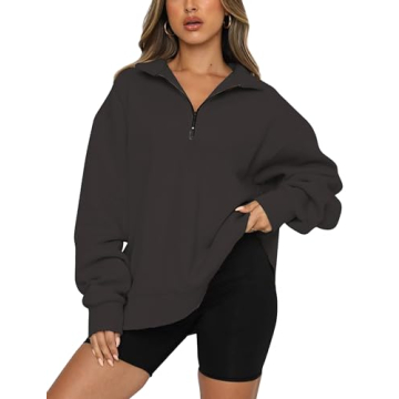 SAFRISIOR Women’s Oversized Half Zip Sweatshirt - Fashionable & Comfortable
