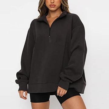 SAFRISIOR Women’s Oversized Half Zip Sweatshirt - Fashionable & Comfortable