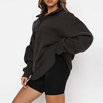 SAFRISIOR Women’s Oversized Half Zip Sweatshirt - Fashionable & Comfortable