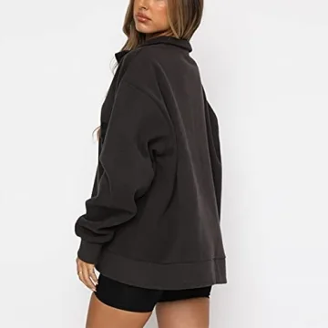 SAFRISIOR Women’s Oversized Half Zip Sweatshirt - Fashionable & Comfortable