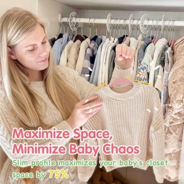 Minnebaby Velvet Baby Hangers with Clothing Size Dividers