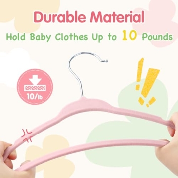 Minnebaby Velvet Baby Hangers with Clothing Size Dividers