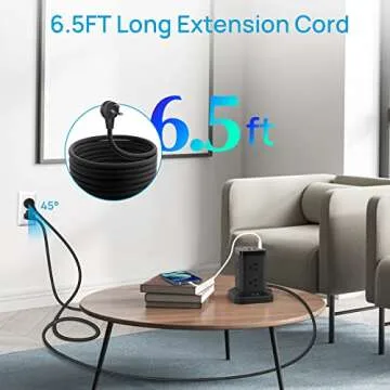 BEVA Power Strip Tower with USB Ports for Efficient Charging