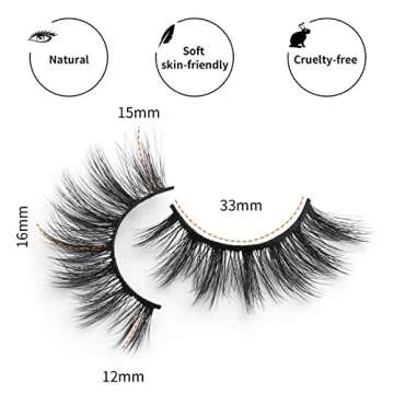 DYSILK Fake Eyelashes Natural Lash - Mink Lashes 5 Pairs 6D Wispy Lash Pack - Eye Lashes Strip Eyelash Extension Kit Reusable False Lashes Natural Look | 002-16mm
