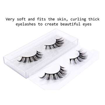 DYSILK Fake Eyelashes Natural Lash - Mink Lashes 5 Pairs 6D Wispy Lash Pack - Eye Lashes Strip Eyelash Extension Kit Reusable False Lashes Natural Look | 002-16mm