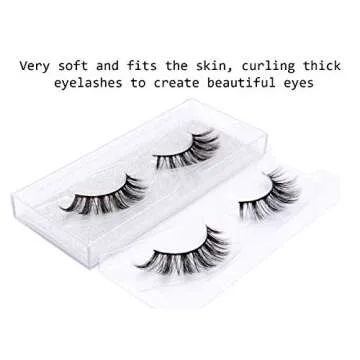 DYSILK Fake Eyelashes Natural Lash - Mink Lashes 5 Pairs 6D Wispy Lash Pack - Eye Lashes Strip Eyelash Extension Kit Reusable False Lashes Natural Look | 002-16mm