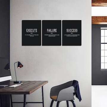 Inspirational Quotes Motivational Canvas Wall Art - 3 Panels