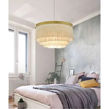 Saimmaa Nordic Romantic Pendant Lighting Tassel Chandeliers Creative Modern Ceiling Lights 3 Tiers in White