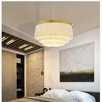 Saimmaa Nordic Romantic Pendant Lighting Tassel Chandeliers Creative Modern Ceiling Lights 3 Tiers in White