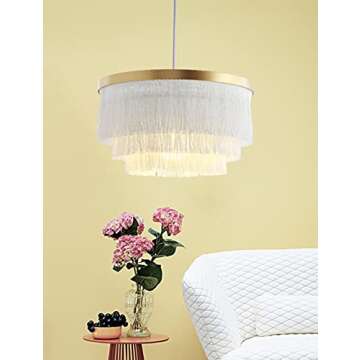 Saimmaa Nordic Romantic Pendant Lighting Tassel Chandeliers Creative Modern Ceiling Lights 3 Tiers in White