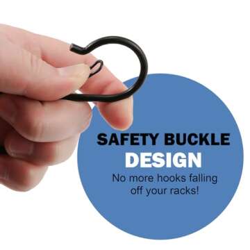 ADIIL 10 Pcs S Hooks - Safety Buckle & Strong Metal Design