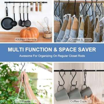 ADIIL 10 Pcs S Hooks - Safety Buckle & Strong Metal Design