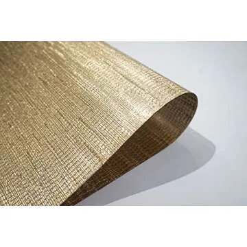 Dainty Home Reversible Metallic Galaxy Snake Skin Dining Table Indoor Outdoor Placemats Set of 4, 15 inch Square, Textured Solid Gold, 4 Count