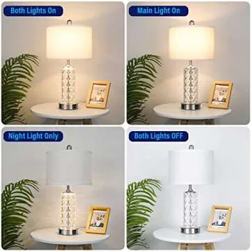 Stylish Table Lamps Set with Dual USB Ports