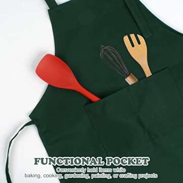 SINLAND Kids Apron with Pocket 2 Pack Adjustable Children Chef Apron for Cooking Baking Painting (M: 6-12 Years)