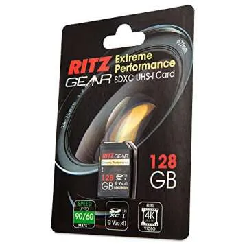 Ritz Gear 128GB High-Speed SDXC UHS-I Memory Card for All Creators