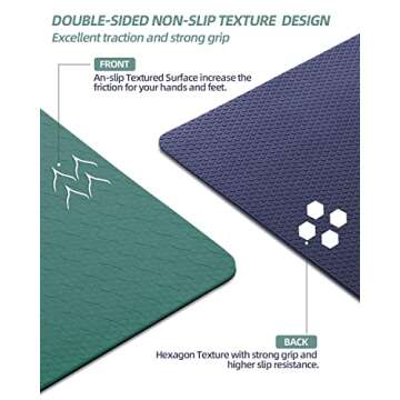 COOLMOON Yoga Mat Non Slip, Anti-Tear 1/4 Thick TPE Yoga Mats for Women and Men, 72"x24" Exercise & ...