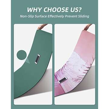 COOLMOON Yoga Mat Non Slip, Anti-Tear 1/4 Thick TPE Yoga Mats for Women and Men, 72"x24" Exercise & Fitness Mat with Carrying Strap, Workout Mats for Yoga, Pilates and Floor Exercise