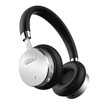 BOHM Wireless On-Ear Noise Canceling Headphones Black Silver BOHM B66