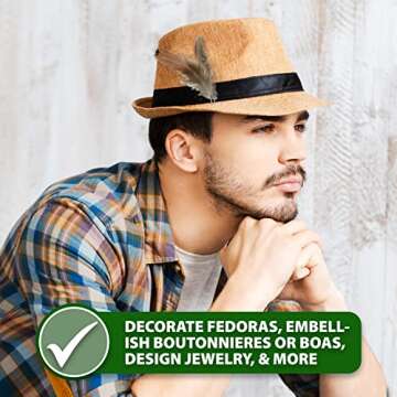 Craft Feathers - Natural Feathers - Loose Real Chicken Feather for Dream Catcher Jewelry Making Hats Crafts by Mandala Crafts 1.25 to 4.25 Inches 180 PCS