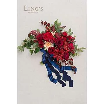 Burgundy & Navy Blue Bridal Bouquet for Weddings