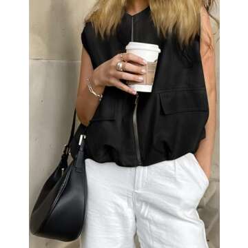 Yimoon Women’s Stylish Zip Up Cargo Vest Perfect for Every Occasion