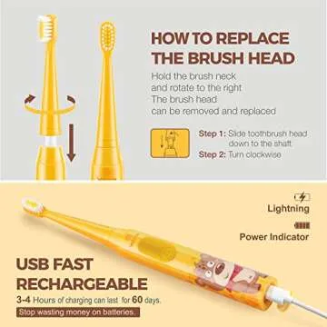 Vekkia Kids Electric Toothbrush - Fun & Effective Cleaning!