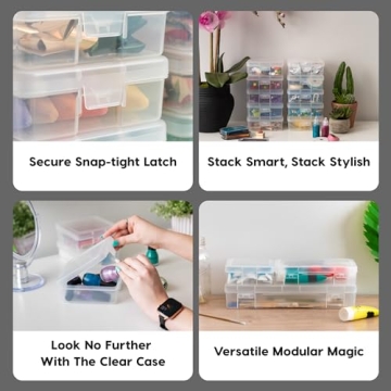 IRIS USA 10-Pack Craft Storage Box Clear Organizer