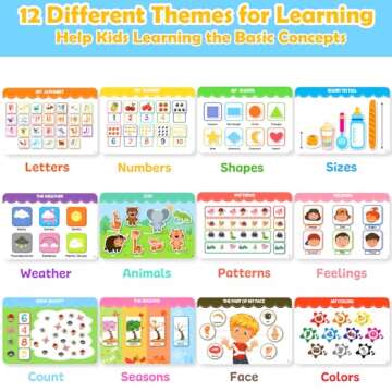 Toddler Learning Books for 2+ 3 4 Year Old Girls - Pre-Assembled Stickers & Reusable Activities Home...