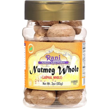 Rani Nutmeg (Jaiphul) Whole Spice, 17-19 Pieces, 3oz (85g) PET Jar - All Natural | Vegan | Gluten Fr...